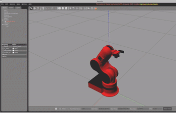 Animated image of Thor robot moving on Gazebo commanded by Asgard GUI
